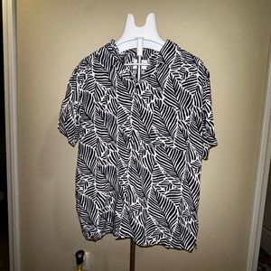 Blue & White Floral Button-Up